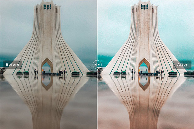 پریست لایت روم و کمرا راو و اکشن فتوشاپ تم تهران Tehran Pro Lightroom Presets
