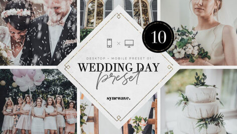 10 پریست لایت روم حرفه ای تم روز عروسی Wedding Day Lightroom Presets Bundle