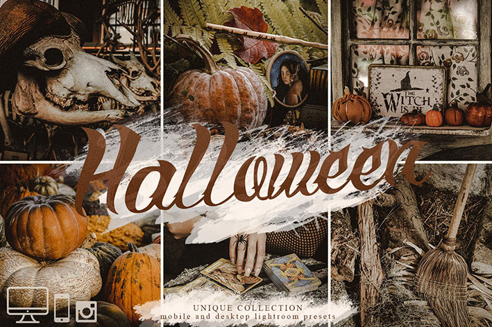 20 پریست لایت روم دسکتاپ و موبایل تم جشن هالووین Halloween presets & Horror Lightroom presets