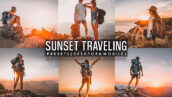 21 پریست لایت روم و پریست کمرا راو فتوشاپ غروب آفتاب Sunset Traveling Presets