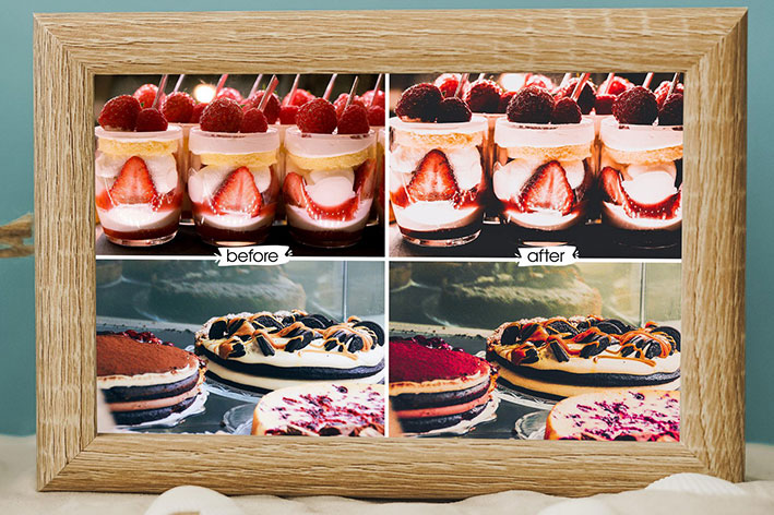 30 پریست لایت روم مواد غذایی شیرینی و کیک Sweet Confectionery Lightroom Presets