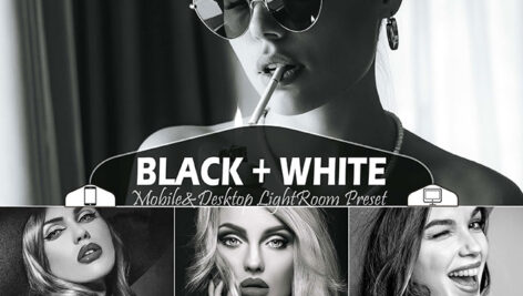 36 پریست لایت روم حرفه ای سیاه و سفید Black White Mobile & Desktop Lightroom Presets B&W Filter
