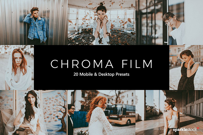 20 پریست لایت روم سینمایی و پریست کمرا راو و لات رنگی Chroma Film LR Presets