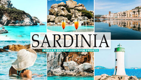 40 پریست لایت روم و پریست کمرا راو و اکشن فتوشاپ تم جزیره ساردنی ایتالیا Sardinia Pro Lightroom Presets