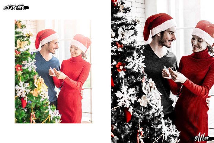 پکیج کریسمس 2021 اکشن فتوشاپ و لات رنگی و پریست کمرا راو فتوشاپ Photoshop Actions, ACR, LUT Presets