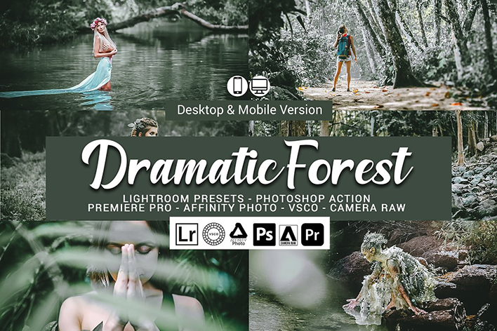 20 پریست لایت روم حرفه ای تم جنگل دراماتیک Dramatic Forest Presets