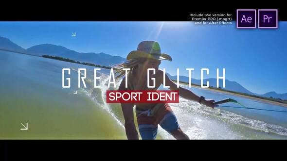 پروژه آماده پریمیر اسلایدشو اکشن با موزیک Sport Ident Glitch Slideshow