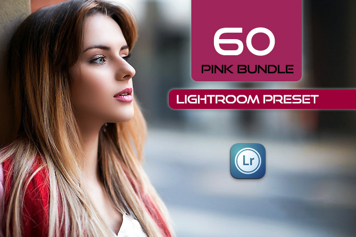 60 پریست رنگی لایت روم حرفه ای تم صورتی Pink Lightroom Preset Bundle