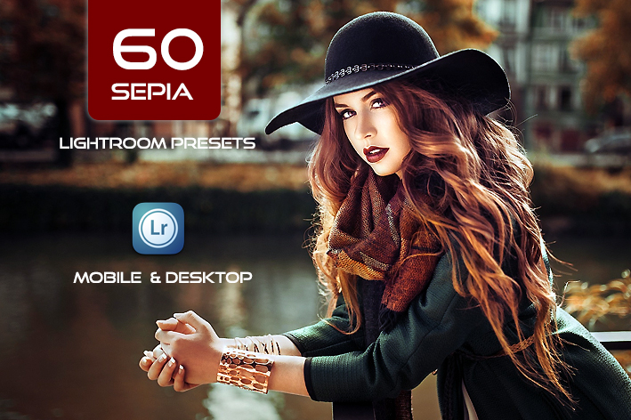 60 پریست لایت روم حرفه ای تک رنگ Sepia Mobile and Desktop PRESETS