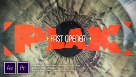 پروژه آماده پریمیر اسلایدشو با موزیک افکت پارالاکس pLax Fast Opener