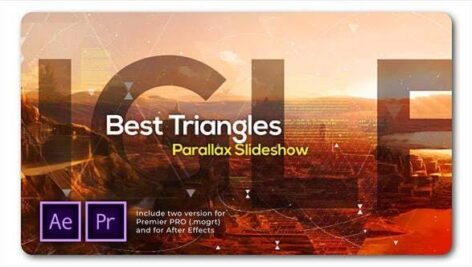 پروژه پریمیر اسلایدشو با موزیک پارالاکس مثلث Best Triangles Parallax Slideshow