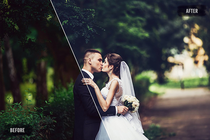50 پریست لایت روم حرفه ای عروسی تم رومانتیک Romantic Wedding Lightroom Preset