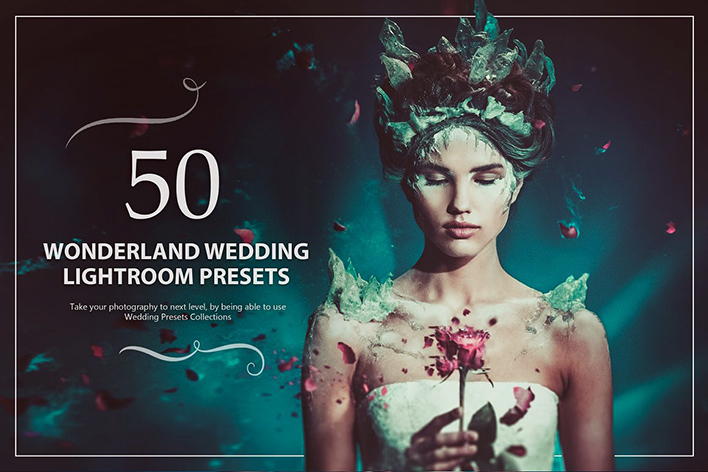 50 پریست لایت روم حرفه ای عروسی تم عروس زیبا Wonderland Wedding Presets