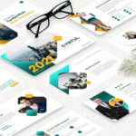 قالب پاورپوینت حرفه ای تجارت و شرکت Cyntia Pitch Deck Powerpoint Template