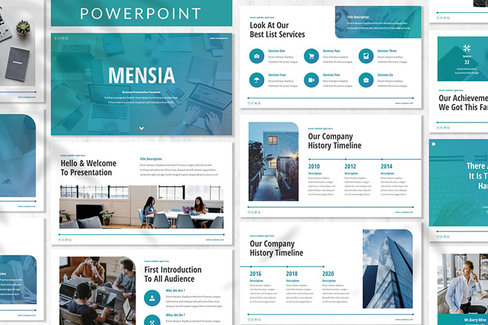 قالب پاورپوینت و گوگل اسلایدر تم تجارت Mensia Business Powerpoint Template