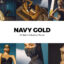 20 پریست لایت روم و لات رنگی و پریست کمراراو فتوشاپ تم طلایی Navy Gold Lightroom Presets & LUT