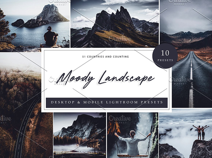 30 پریست لایت روم طبیعت دسکتاپ و موبایل Lightroom Moody Landscape