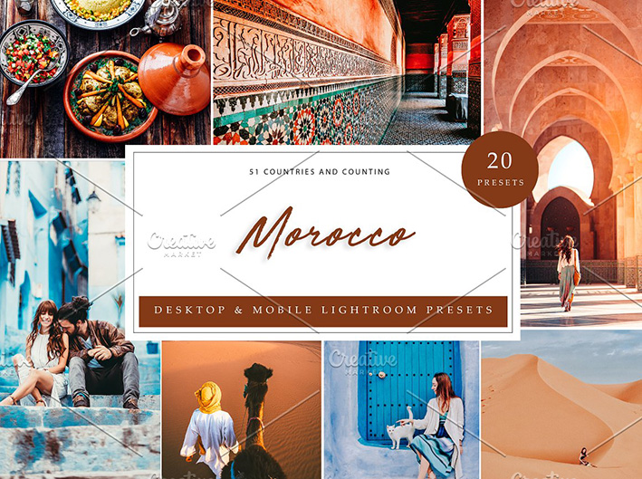 60 پریست لایت روم دسکتاپ و موبایل تم مراکش Morocco Lightroom Presets