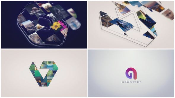 پروژه آماده افتر افکت لوگو 2021 با موزیک تم طرح موزائیک Sketch Mosaic Logo Reveal