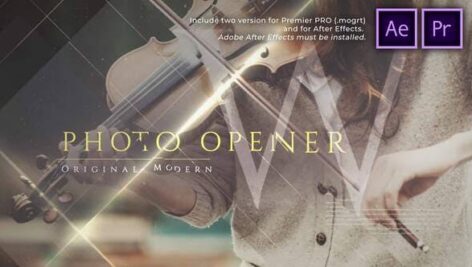 پروژه آماده پریمیر اسلایدشو حرفه ای با موزیک Original Modern Photo Opener