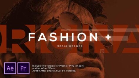 
پروژه آماده پریمیر تیتراژ حرفه ای با موزیک Fashion Plus Media Opener