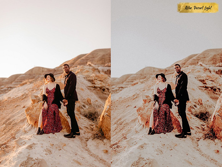 10 پریست لایت روم عروسی و پرتره تم کویر Desert Light Lightroom Presets