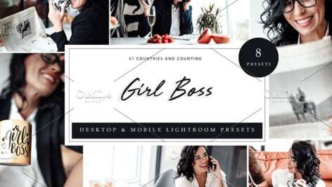 24 پریست رنگی لایت روم حرفه ای Girl Boss Lightroom Presets