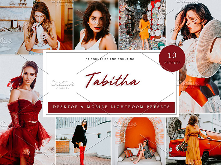 30 پریست رنگی لایت روم 2021 حرفه ای Tabitha Lightroom Presets
