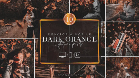 30 پریست لایت روم پاییز حرفه ای تم نارنجی تیره DARK ORANGE Lightroom Presets