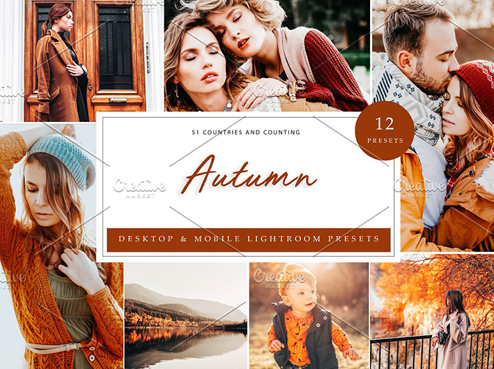 36 پریست لایت روم حرفه ای پاییز Autumn Lightroom Presets