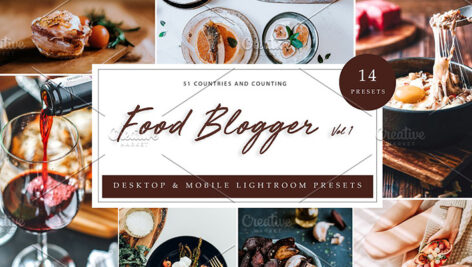 42 پریست رنگی لایت روم حرفه ای مواد غذایی Food Blogger Lightroom Presets