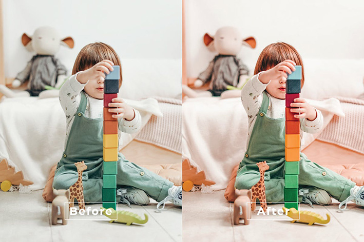 20 پریست رنگی لایت روم حرفه ای عکس کودک Child Lightroom Preset