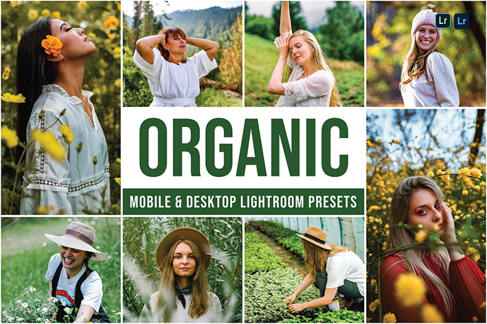 30 پریست رنگی حرفه ای لایت روم تم ارگانیک Organic Lightroom Presets