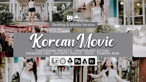 73 پریست لایت روم و کمرا راو و اکشن فتوشاپ و لات رنگی Korean Movie Lightroom Presets