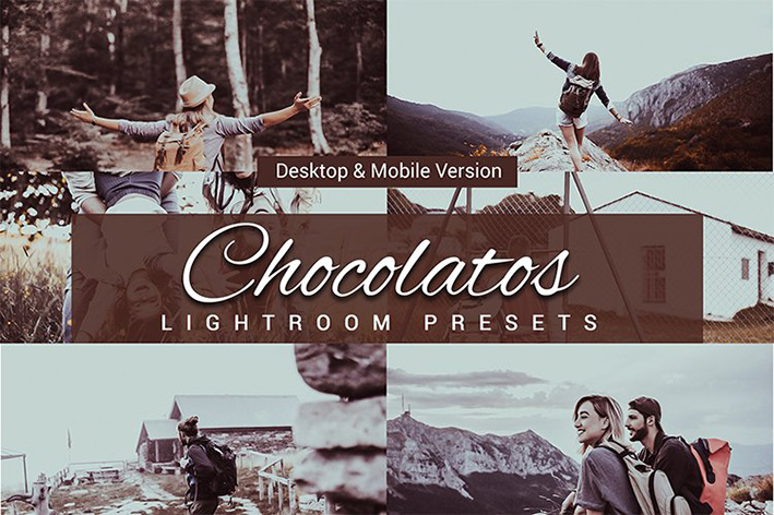 80 پریست لایت روم و کمرا راو و اکشن فتوشاپ و لات رنگی تم شکلاتی Chocolatos Lightroom Presets