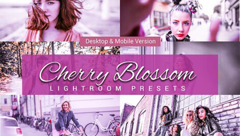 80 پریست لایت روم و کمرا راو و اکشن فتوشاپ و لات رنگی تم شکوفه گیلاس Cherry Blossom Lightroom Presets