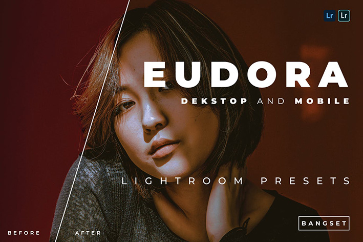 پریست لایت روم پرتره 20 تایی تم تیره Eudora Lightroom Preset
