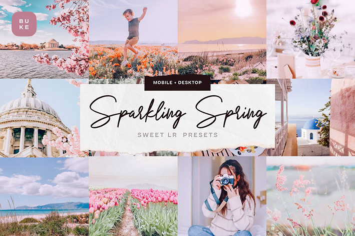 دانلود 30 پریست لایت روم فصل بهار حرفه ای Sparkling Spring Lightroom Presets