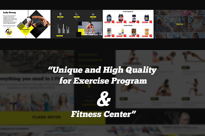 قالب پاورپوینت حرفه ای ورزشی با 38 اسلاید Fitness Center Powerpoint Template