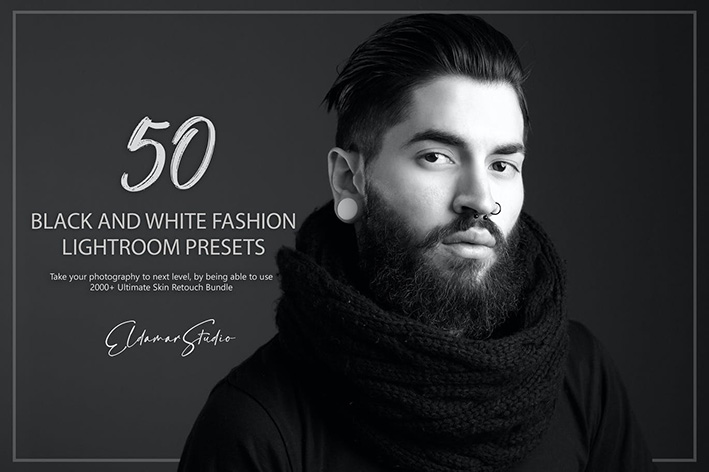 100 پریست لایت روم سیاه و سفید فشن Black and White Fashion Lightroom Presets