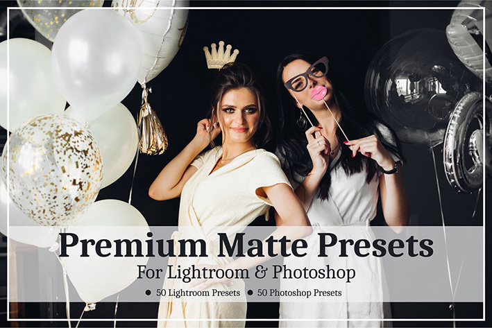 100 پریست لایت روم و پریست کمرا راو فتوشاپ Premium Matte Presets