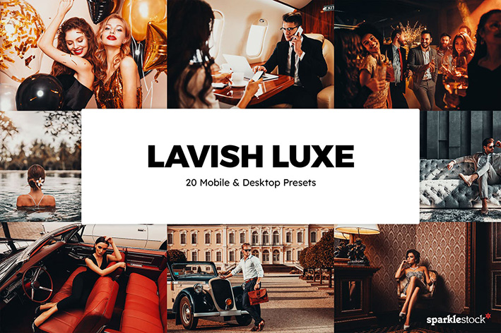 20 پریست لایت روم و کمرا راو و لات رنگی Lavish Luxe Lightroom Presets & LUTs