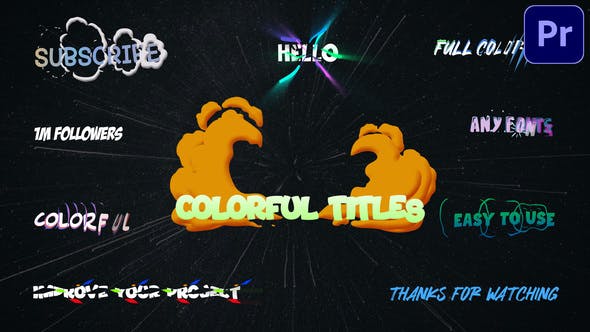 تایتل آماده پریمیر رنگی رزولوشن 4K جدید Colorful Titles Premiere Pro MOGRT