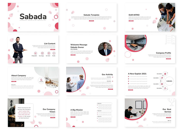 قالب پاورپوینت و گوگل اسلایدر تم تجارت و شرکتی Sabada Business Powerpoint Template