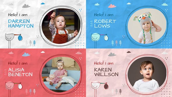 پروژه 2021 افتر افکت با موزیک اسلایدشو کودک Baby Album Slideshow