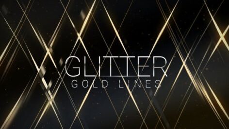 پروژه آماده افتر افکت تایتل افکت رشته های طلایی Glitter Gold Lines Award Titles