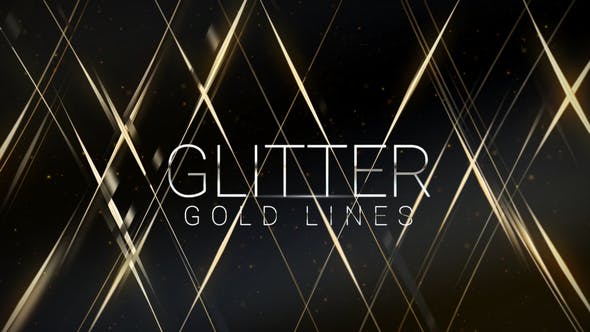 پروژه آماده افتر افکت تایتل افکت رشته های طلایی Glitter Gold Lines Award Titles