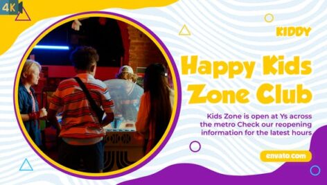 پروژه آماده پریمیر اسلاید شو کودکانه با موزیک Kids Zone Slideshow MOGRT