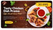 پروژه افتر افکت با موزیک تبلیغات رستوران Tasty Chicken Dish Promo