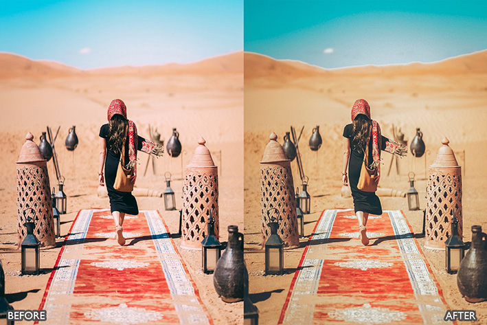 16 پریست لایت روم حرفه ای تم کویر Sahara Desert Lightroom Presets